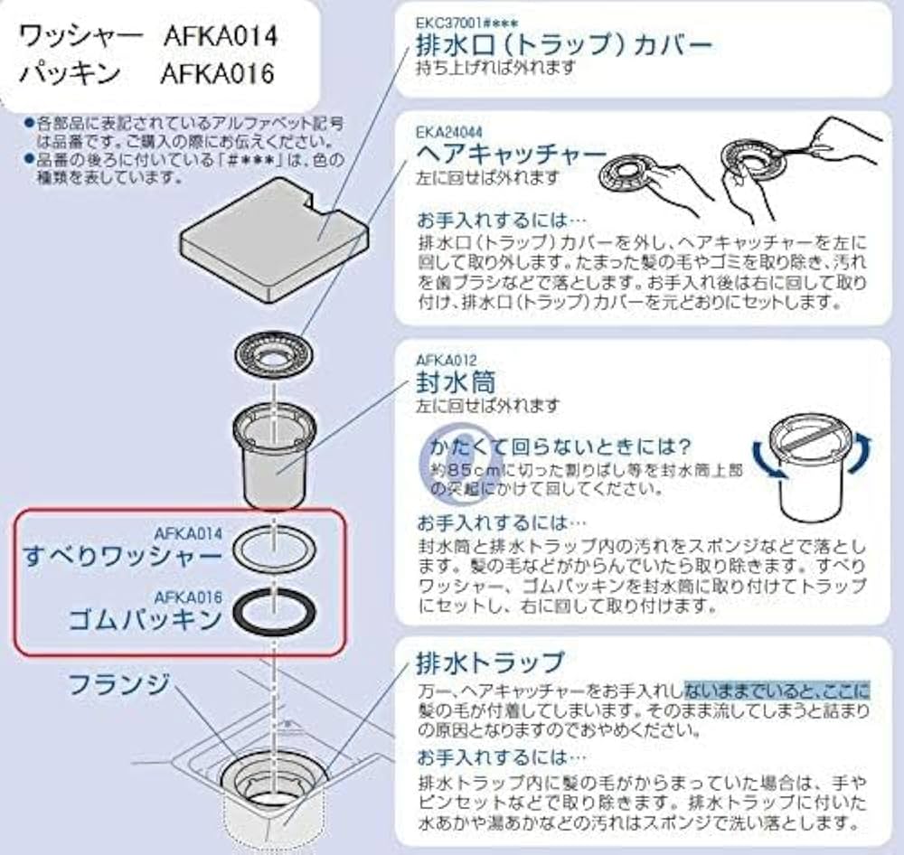 まめ太さまさ専用 Amazon | 排水口の消耗品交換部品 すべりワッシャ＆ゴムパッキン